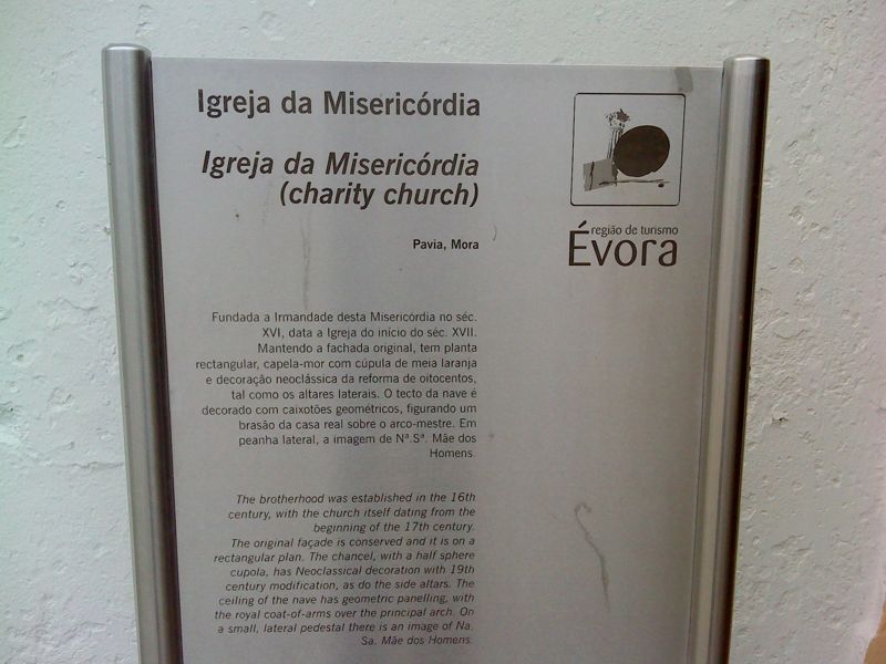 Igreja da Misericórdia - placa