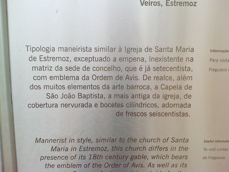 Igreja Matriz de São Salvador do Mundo - placa