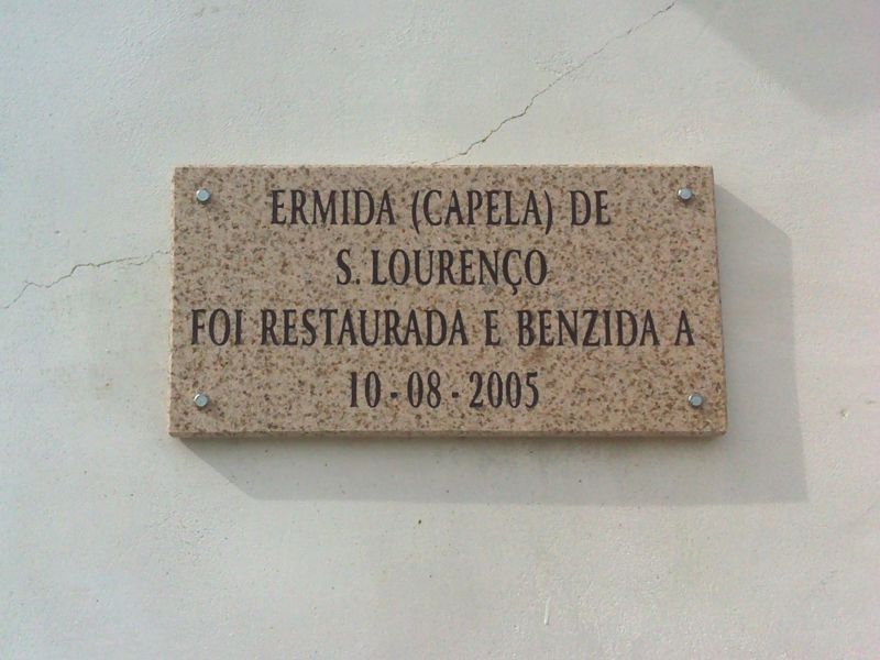 Capela de S. Lourenço - placa