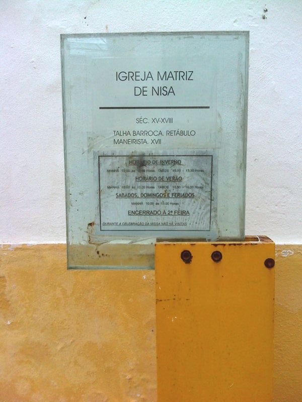 Igreja Matriz de Nisa - placa