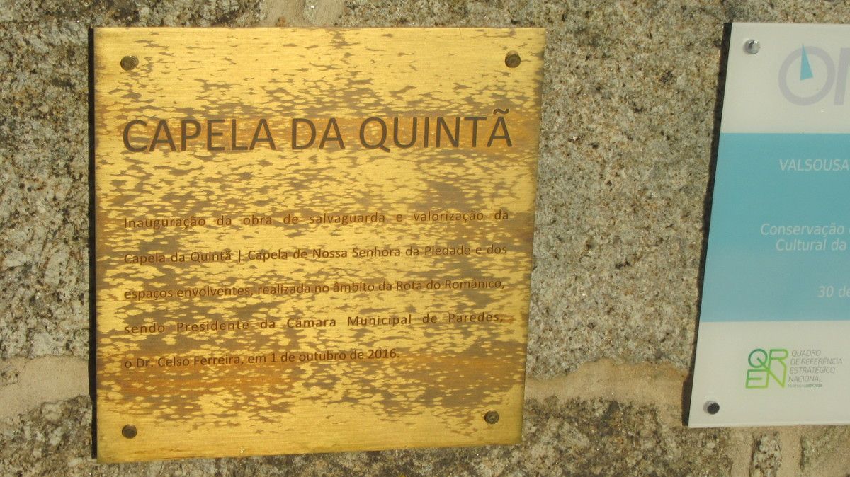 Capela da Senhora da Piedade - Placa