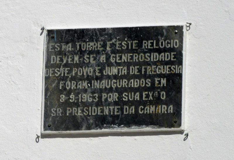 Placa da Torre Sineira