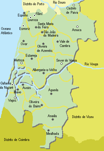 Distrito de Aveiro - Mapa