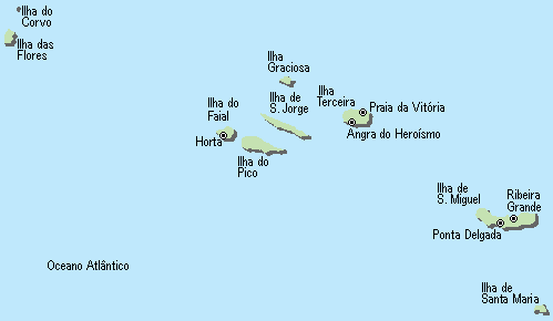 Região Autónoma dos Açores - Mapa
